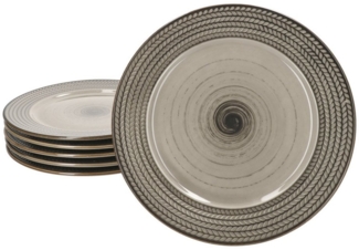 MÄSER Speiseteller Mäser Prospero 6x Speiseteller Porzellan große Essteller braun