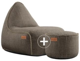 RETROit Cobana Outdoor Sitzsack Loungsessel mit Hocker – Sparset braun