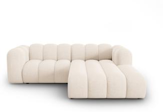 Micadoni Modulares Ecksofa Lupine 3-Sitzer Rechts Chenille Helles Beige