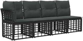 vidaXL 4-Sitzer Garten-Sofa mit linker Armlehne 4 pcs Schwarz 42026733