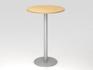 Stehtisch STH08 rund, 80cm, Buche / Silber