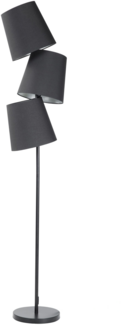 'Rio Grande' Stehlampe Schwarz Metall 164 cm 3-flammig Stoffschirme langes Kabel mit Schalter Retro Design