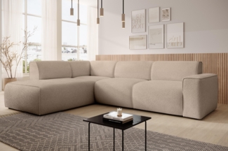 AX LIVING Couch Sofa L Form Didim L Hellbraun – 310 cm, stilvoll & bequem L