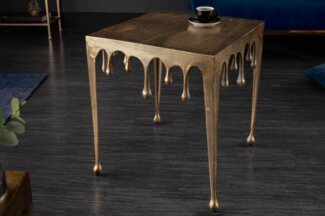 riess-ambiente Couchtisch LIQUID LINE L 46cm gold, Wohnzimmer · Metall · eckig · Tropfen-Design · Modern