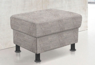 TRENDMANUFAKTUR Hocker Rondo, Polsterhocker zur Serie, Breite 67 cm, Füße schwarz, Fußhocker wahlweise mit Federkern, in verschiedenen Bezügen bestellbar