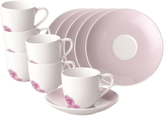 Villeroy & Boch Rose Garden Espressotasse mit Untertasse 70 ml Rosa 6er Set - DS