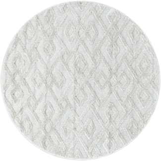 Hochflor Teppich Pepe rund - 160 cm Durchmesser - Creme