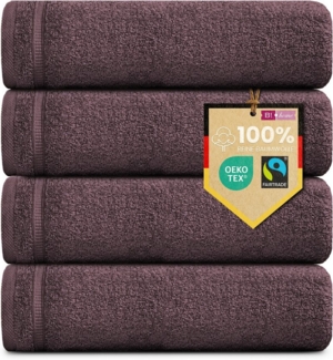 B!HOME Handtücher Set Saunatücher, Duschtücher, Gästehandtücher 100% Baumwolle, (Spar-Set, 4-St), flauschig saugfähig Frottee weich