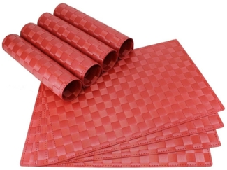 matches21 HOME & HOBBY Platzset Tischset MODERN bordeaux rot 8er Tischunterlage als Tischdeko, (8-St), modernes Esstisch Platzdeckchen als abwaschbarer Tischuntersetzer