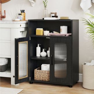 COSTWAY Badkommode, Badezimmerschrank mit Stauraum, Sideboard 60x30x83cm