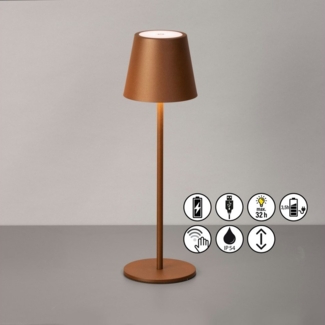 easy! BY FHL Außen-Tischleuchte Viletto, Dimmfunktion, USB-Ladefunktion, LED fest integriert, Warmweiß, lange Leuchtdauer