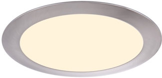 LED Einbaulampe, nickel-matt, opal, rund, D 17 cm