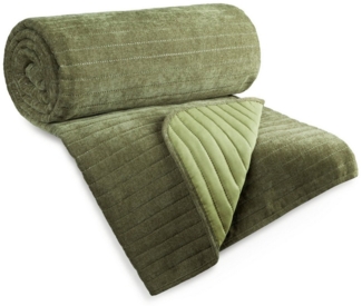 Eurofirany Tagesdecke GLORY – klassische Eleganz im modernen Stil, Gesteppter Überwurf, für Doppelbett, Streifenmuster, minimalistisch