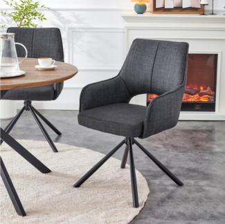 INOSIGN Drehstuhl BELLEVILLE, 2er Set, mit Metallgestell in matt schwarz (Set, 2 St)