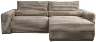 Selsey 'Leo' Ecksofa beidseitig montierbar mit Cordbezug und Schlaffunktion, dunkelbeige, 165 x 255 x 85 cm