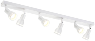 ZMH Deckenleuchte 6 Spots Weiß: Metall Deckenlampe GU10 Innen Schwenkbare Strahler für Küche Büro Wohnzimmer Schlafzimmer, Ohne Leuchtmittel