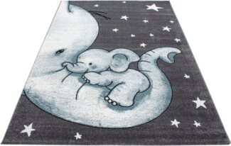 Ayyildiz Teppiche Kinderteppich Kids 560, rechteckig, Höhe: 12 mm, auch in rund, Elefanten Baby Sterne, Kurzflor