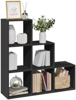 vidaXL Raumteiler-Bücherregal 3 Etagen Schwarz 99x29x99 cm 857959