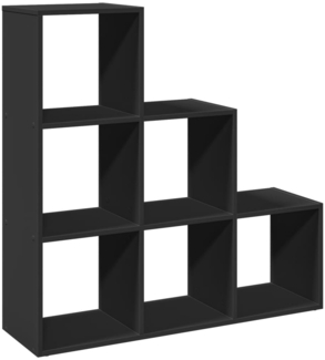 vidaXL Raumteiler-Bücherregal 3 Etagen Schwarz 99x29x99 cm 857959