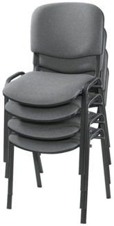 Nowy Styl Besucherstuhl 4 Besucherstühle ISO BLACK stapelbar grau gemustert/schwarz