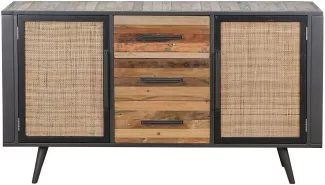 Sideboard Nordic Rattan mit Türen und Schubladen, 160 cm