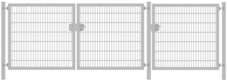 Premium Plus Einfahrtstor 8/6/8 (3-flügelig) Verzinkt Doppelstabmatte Breite 375 cm (1,25m|1,25m|1,25m) x Höhe 160 cm