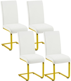 Yaheetech Esszimmerstuhl 2/4/6-er Küchenstuhl (4 St), Schwinger Polsterstuhl mit Ergonomischer Rückenlehne & Metallbeine