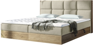 Mirjan24 Boxspringbett Marinez, Beige 140x200 cm