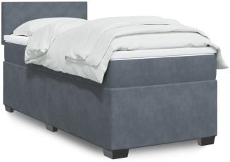 vidaXL Boxspringbett mit Matratze Dunkelgrau 80x200 cm Samt 3288457