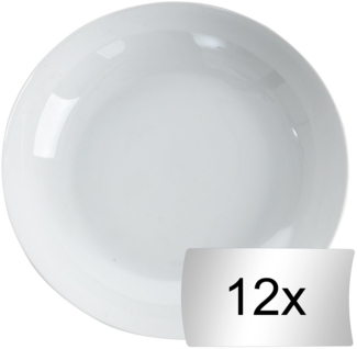 Home4You Suppenteller 12er Set, Weiß, Ø 20 cm