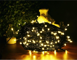 LED Außen Lichterkette 16 m Weihnachtsbeleuchtung Partylicht warmweiß Dekolicht