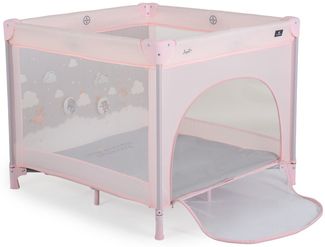 Cangaroo Laufstall Joyzi Matratze Reisebett faltbar Tasche vier Plüschfiguren rosa