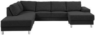 PKline Sofa in anthrazit Couch Möbel Chaiselounge Wohnlandschaft links