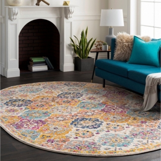 Livabliss Teppich CUZCO, oval, Höhe: 11 mm, Vintage Orientteppich, Kurzflor Boho Wohnzimmerteppich, Läufer
