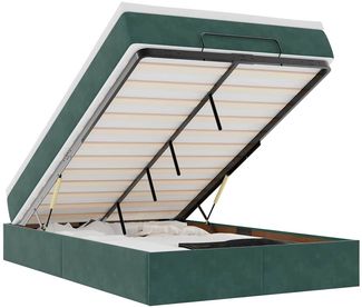 vidaXL Ottoman-Bett mit Matratze Dunkelgrün 120x200 cm Samt 3311180
