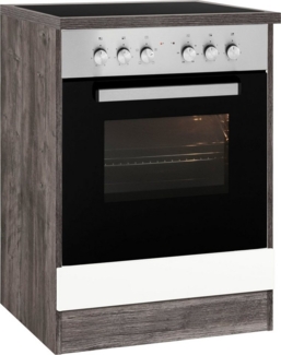 KOCHSTATION Herdumbauschrank KS-Virginia 85 cm hoch, 60 cm breit, Nische für Ofen B/H/T: 56/59/55 cm