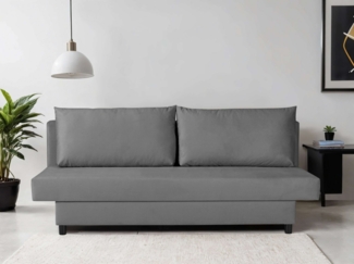 INOSIGN 3-Sitzer SAWYER Schlafsofa mit Bettkasten und Wellenunterfederung, pflegeleichte Bezüge: Velvet & Struktur, B/T/H 193/86/83,5 cm