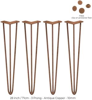 4 x Hairpin Legs Tischbeine 71cm 3 Streben