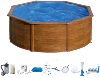 my POOL BWT Rundpool (Set, 10-tlg), in moderner Holzoptik, Höhe 120 cm, verschiedene Größen