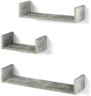 Wandregal Beton 60 x 10 cm 3er Set Vicco