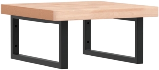 vidaXL Waschbeckenregal Wandmontage Stahl und Massivholz Buche 3302421