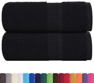 vidaXL Waschhandtücher 2 Stück FROGN Schwarz 30x30 cm 100% Baumwolle 136944