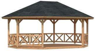Palmako Pavillon Betty, 25,0 m², braun tauchgrundiert