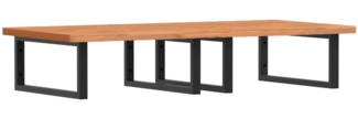 vidaXL Waschbeckenregal Wandmontage Stahl und Massivholz Buche 3302453