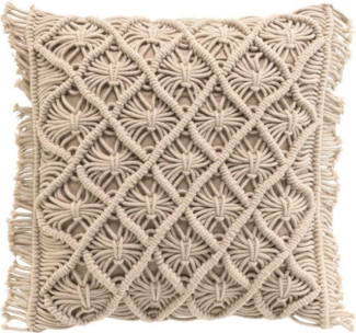 Macosa Home Dekokissen Makramee 40x40 cm oder 30x50 cm Beige Baumwolle, inkl. Füllung Sofakissen Zierkissen Deko