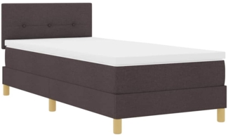 vidaXL Boxspringbett mit Matratze Dunkelbraun 90 x 200 cm Stoff 3338891