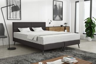 Polsterbett Doppelbett BERGAMO 120x200cm Komplettset Stoff Gemma Anthrazit