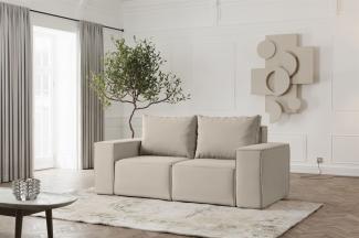 Sofa Designersofa ESTELLE 2-Sitzer in Stoff Opera Velvet Pearl