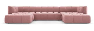 Micadoni Panorama Sofa Serena 5-Sitzer Samtstoff Rosa