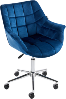 Schreibtischstuhl LABELLE Samtstoff Marineblau